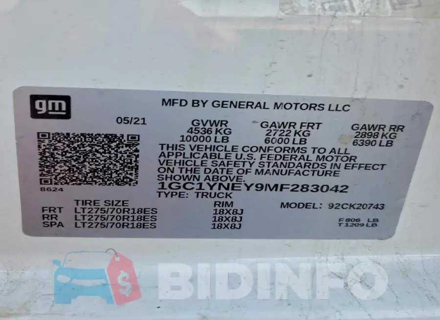 1GC1YNEY9MF283042 Photo# 12