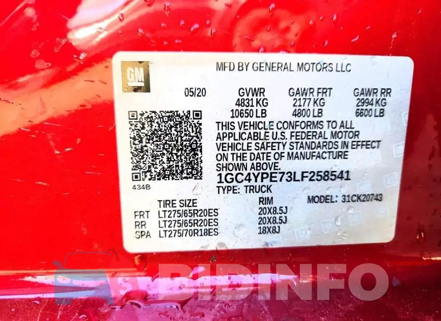 1GC4YPE73LF258541 Photo# 13