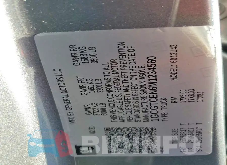 1GCGTCEN6M1234560 Photo# 12