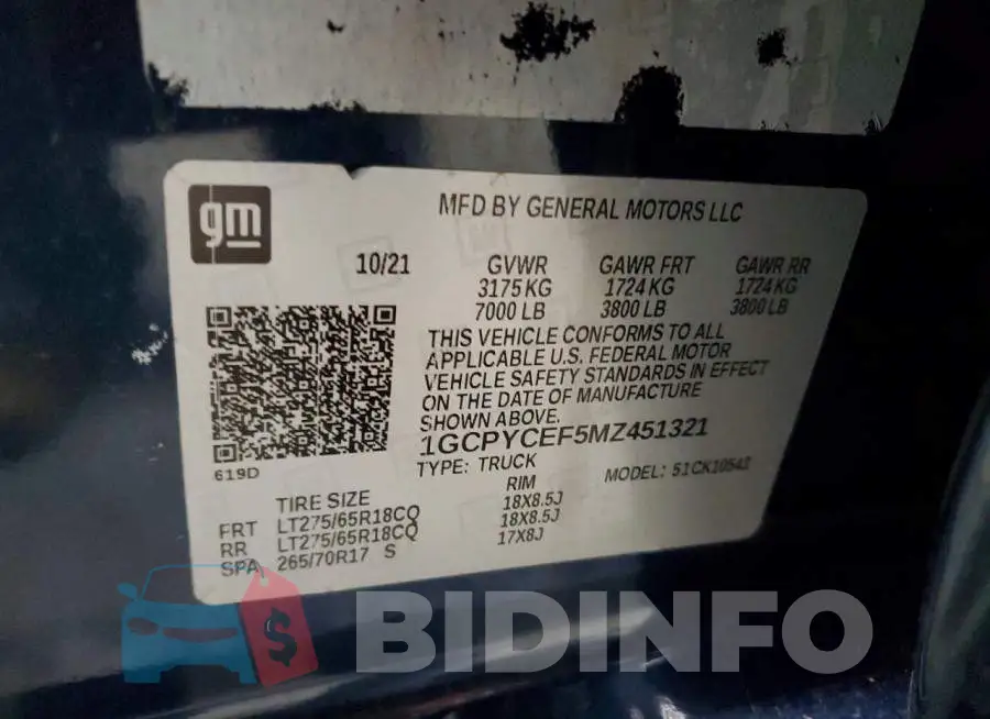 1GCPYCEF5MZ451321 Photo# 12