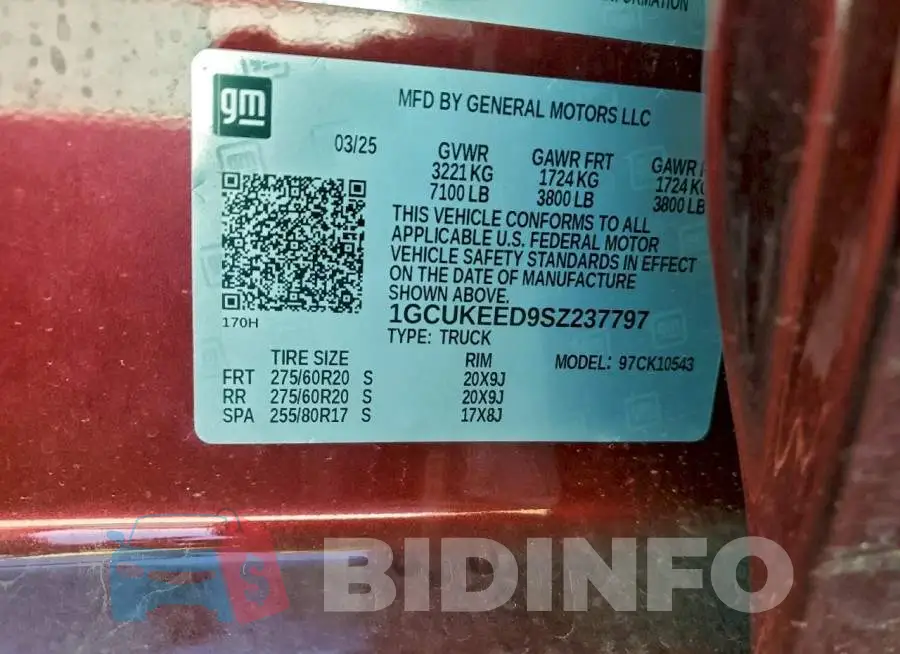 1GCUKEED9SZ237797 Photo# 12