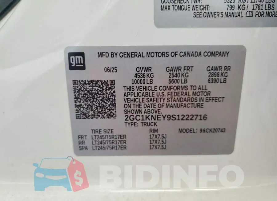 2GC1KNEY9S1222716 Photo# 13
