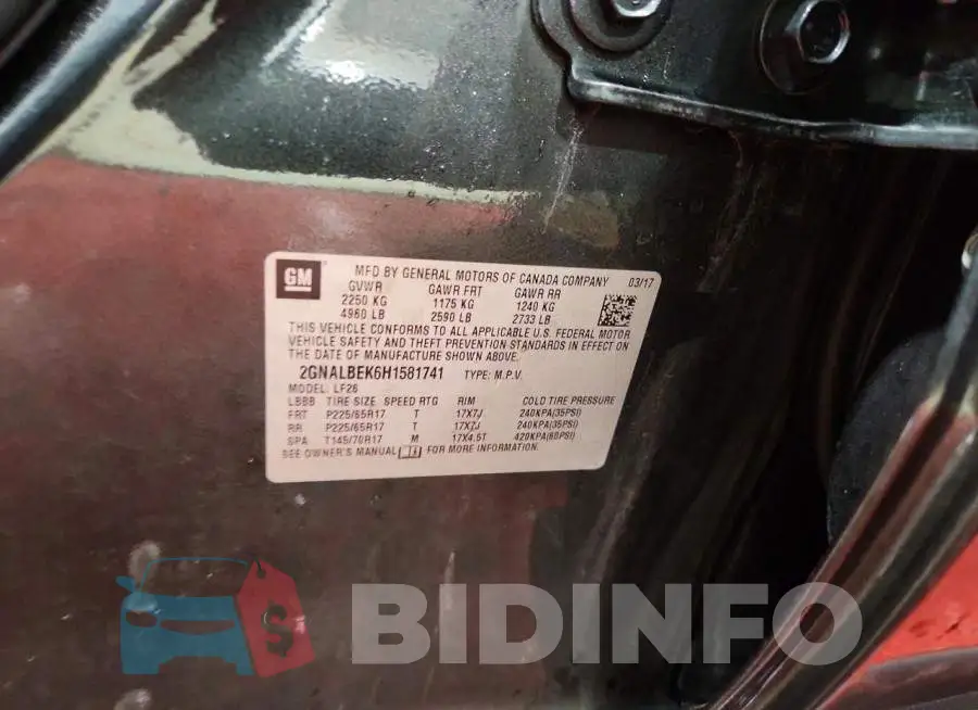2GNALBEK6H1581741 Photo# 13