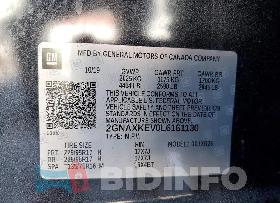 2GNAXKEV0L6161130 Photo# 13