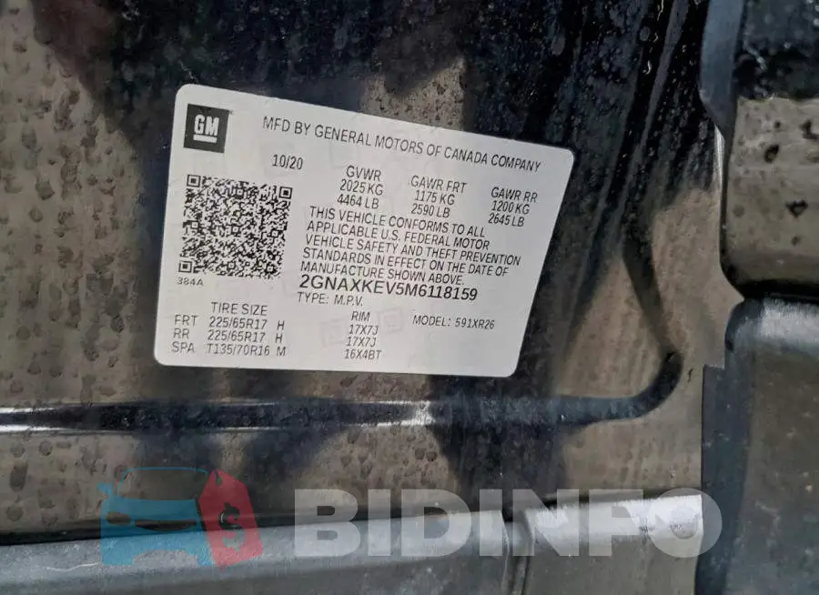 2GNAXKEV5M6118159 Photo# 13
