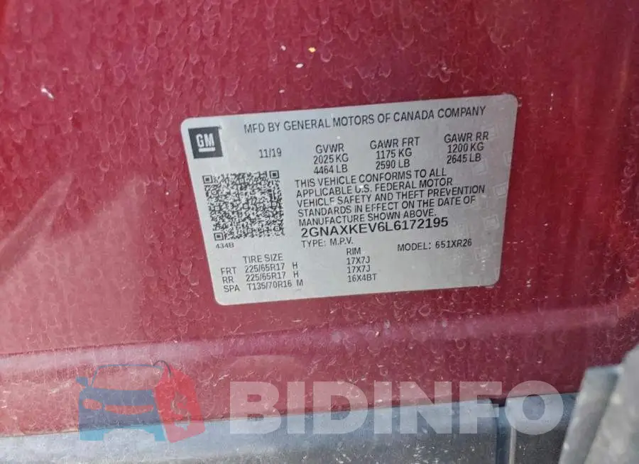 2GNAXKEV6L6172195 Photo# 13