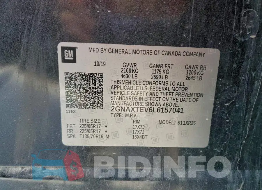 2GNAXTEV6L6157041 Photo# 13