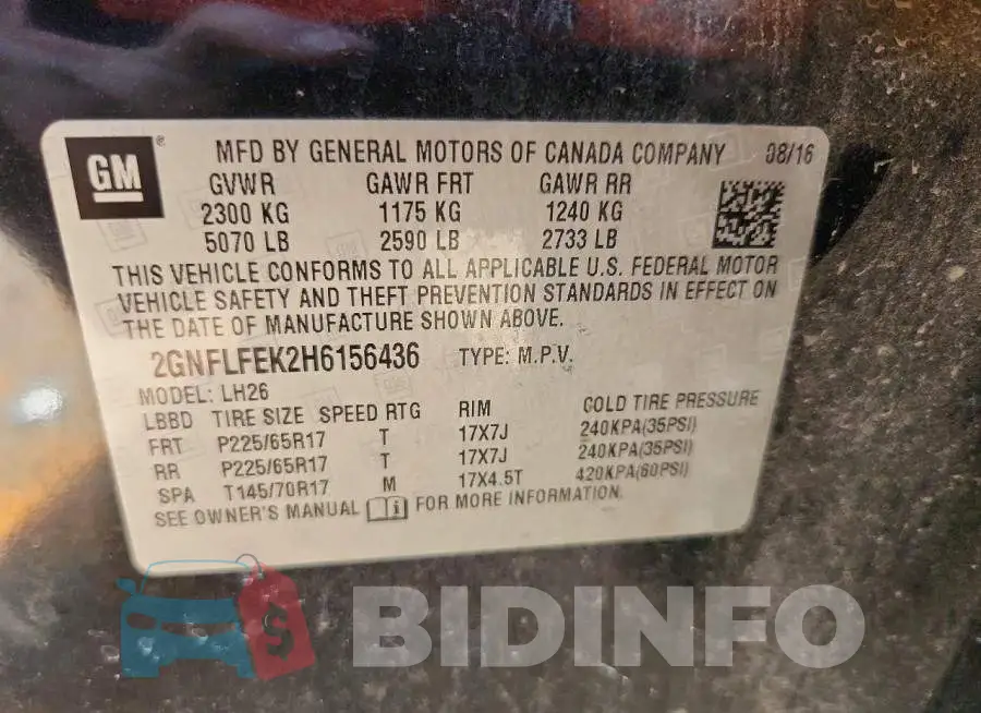 2GNFLFEK2H6156436 Photo# 13