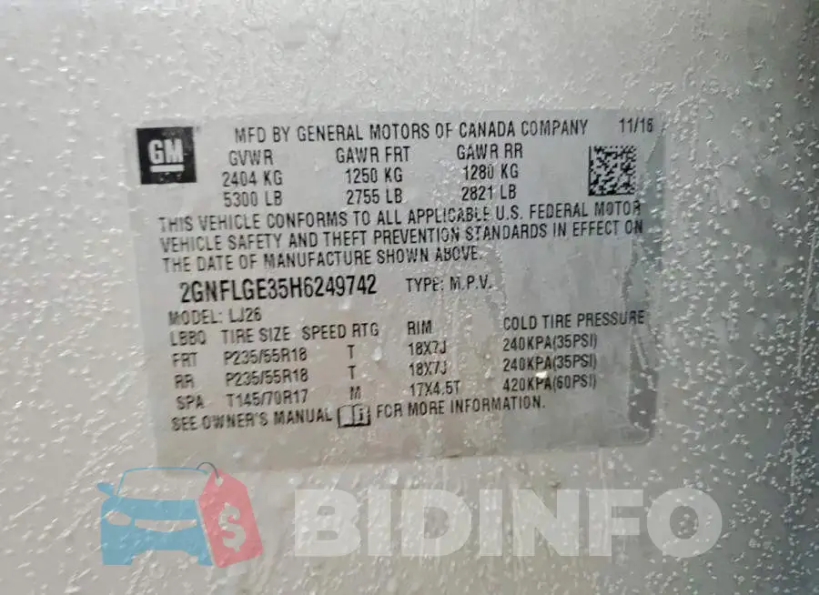 2GNFLGE35H6249742 Photo# 12