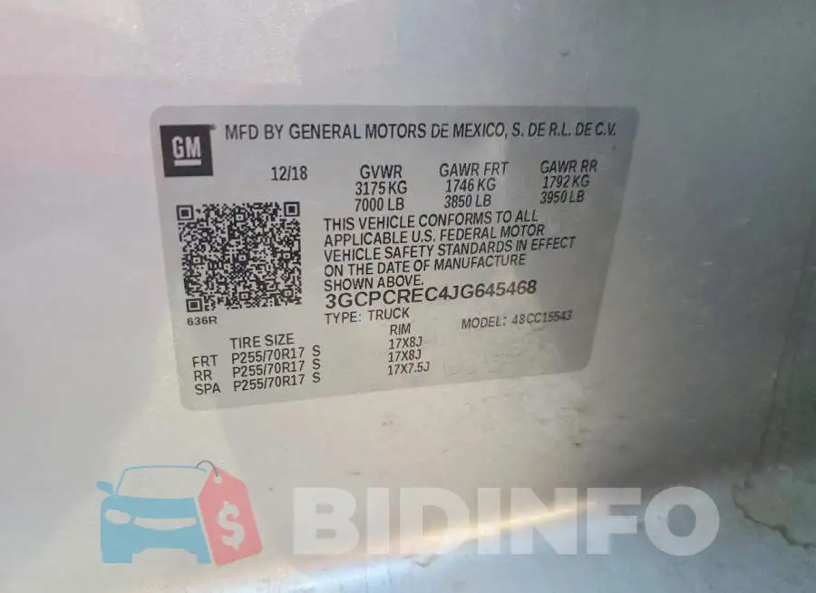 3GCPCREC4JG645468 Photo# 12