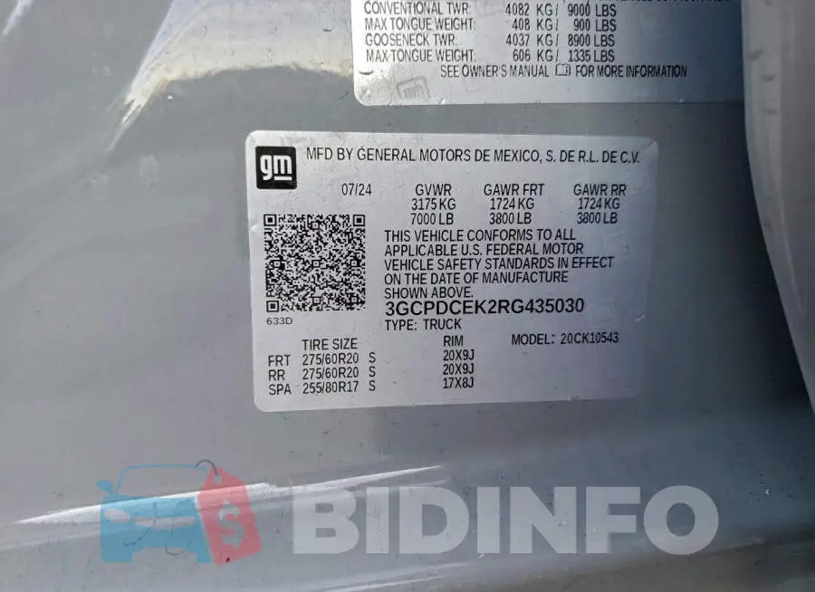3GCPDCEK2RG435030 Photo# 12