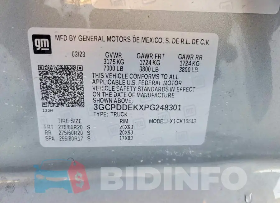 3GCPDDEKXPG248301 Photo# 12