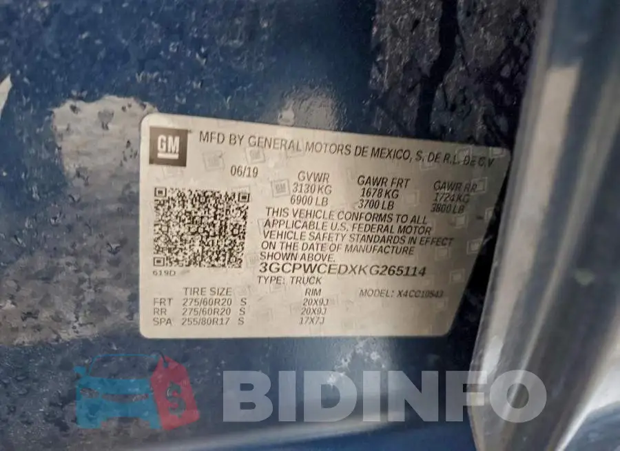 3GCPWCEDXKG265114 Photo# 12