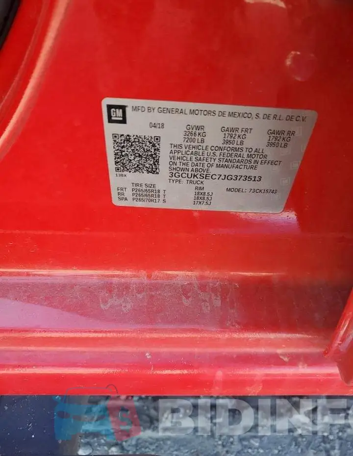 3GCUKSEC7JG373513 Photo# 13