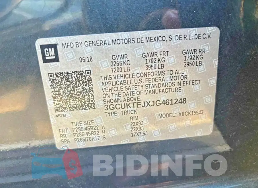3GCUKTEJXJG461248 Photo# 10
