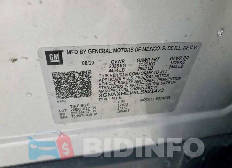 3GNAXHEV6LS521473 Photo# 13