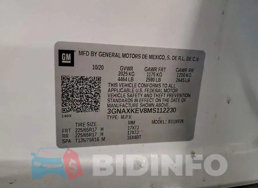 3GNAXKEV8MS112230 Photo# 13
