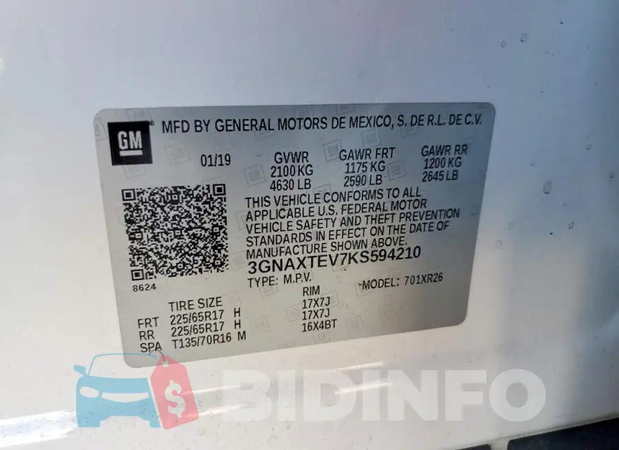 3GNAXTEV7KS594210 Photo# 12