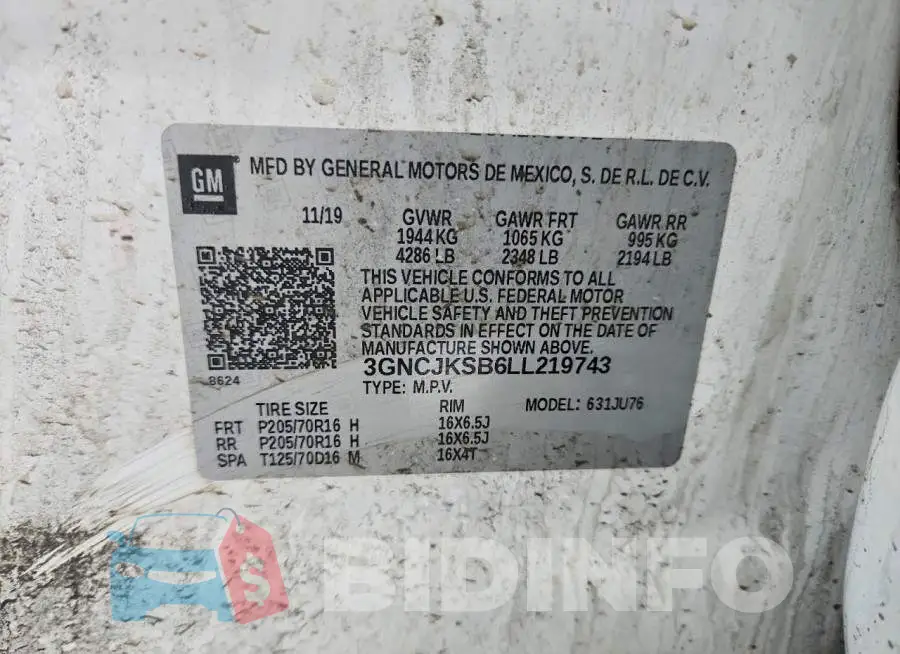 3GNCJKSB6LL219743 Photo# 12
