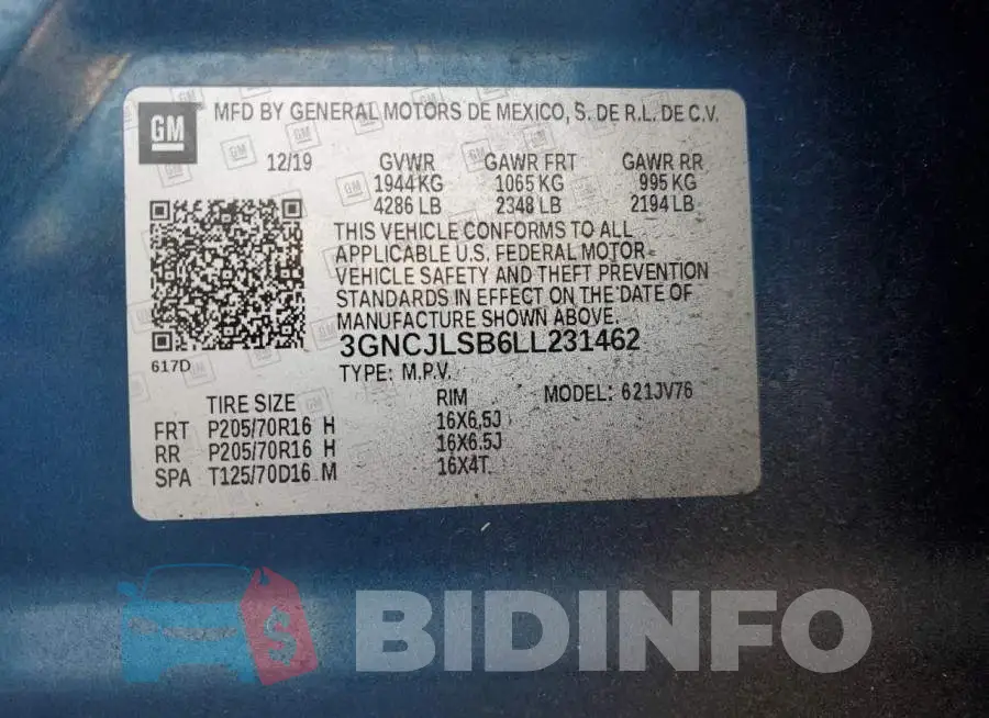3GNCJLSB6LL231462 Photo# 13