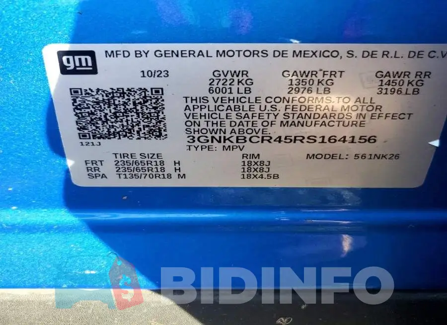 3GNKBCR45RS164156 Photo# 13
