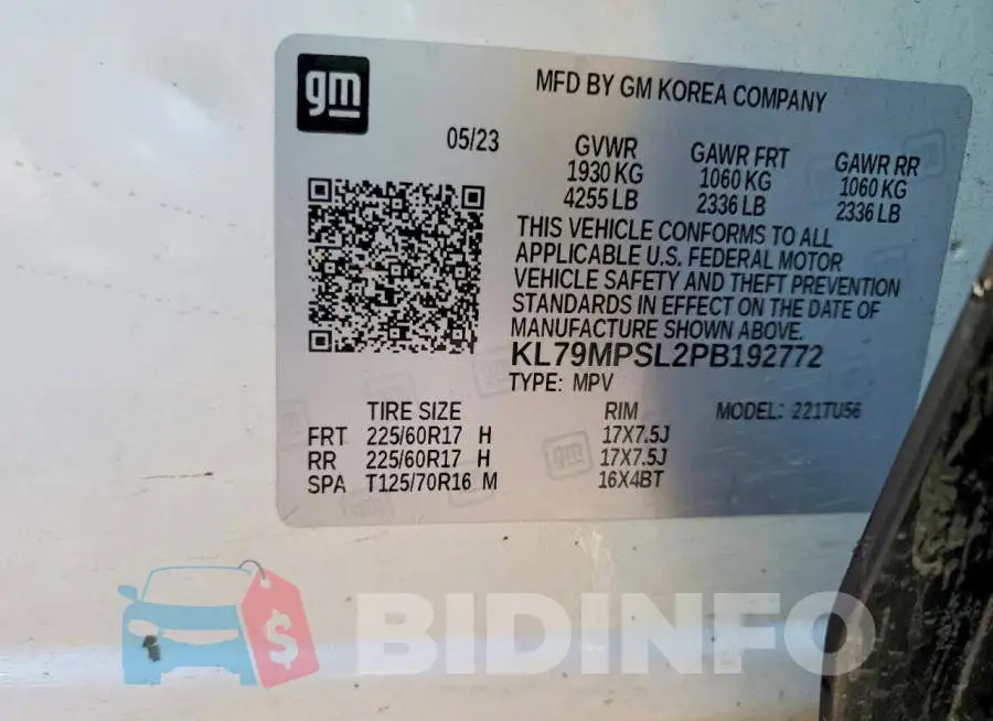 KL79MPSL2PB192772 Photo# 13