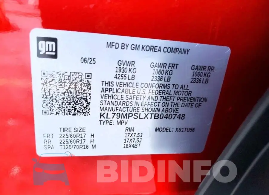 KL79MPSLXTB040748 Photo# 13