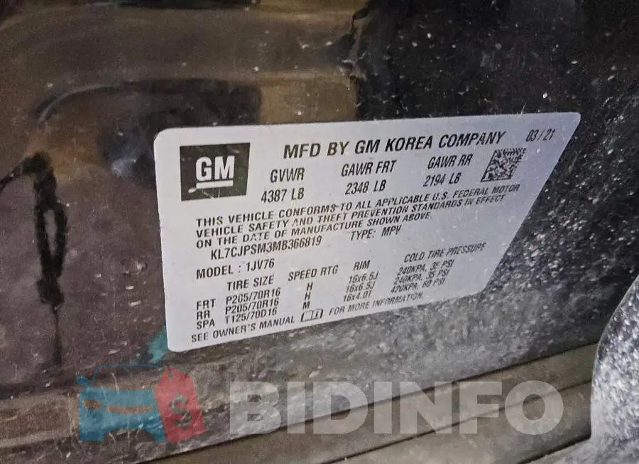 KL7CJPSM3MB366819 Photo# 13