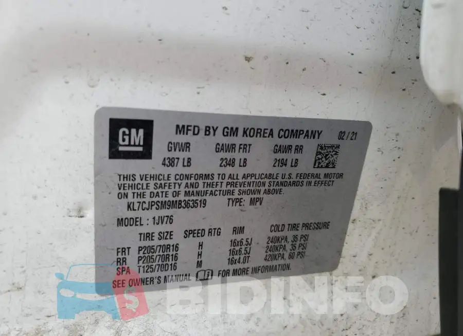 KL7CJPSM9MB363519 Photo# 14