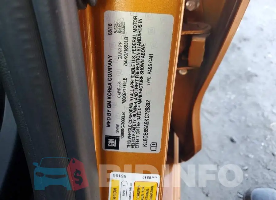 KL8CB6SA5KC728892 Photo# 12