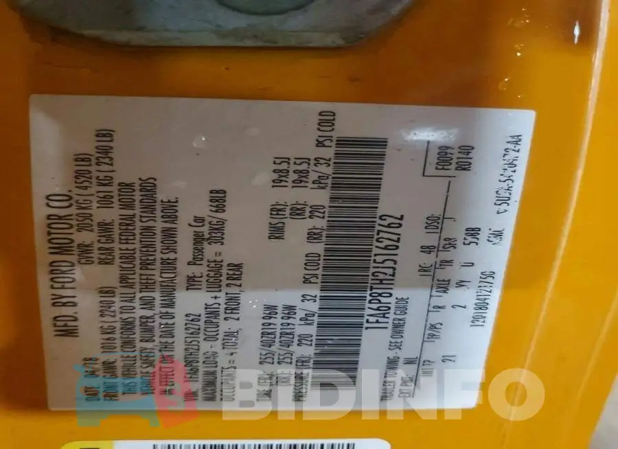 1FA6P8TH2J5162762 Photo# 12