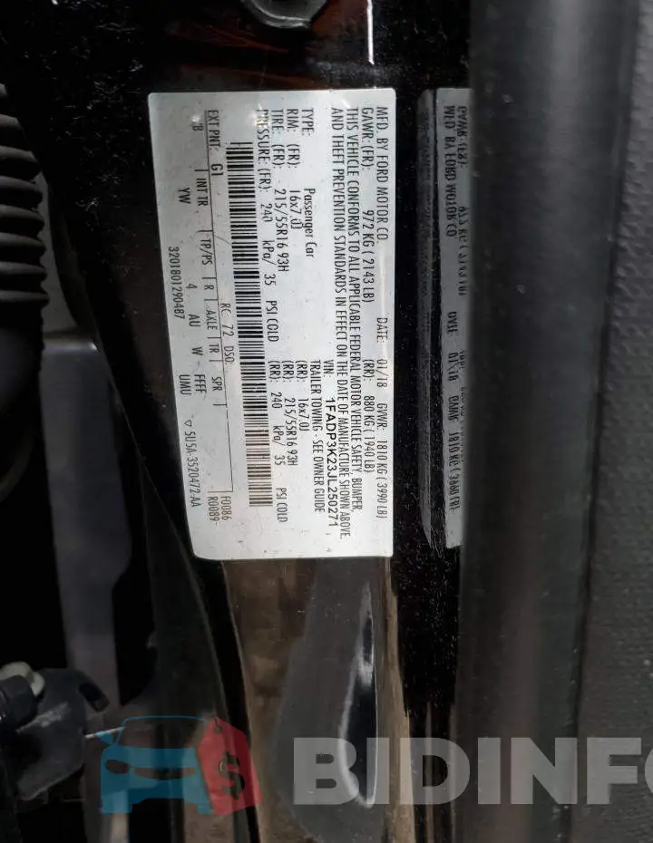 1FADP3K23JL250271 Photo# 12