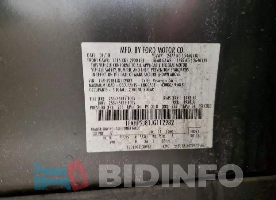 1FAHP2J81JG112982 Photo# 12
