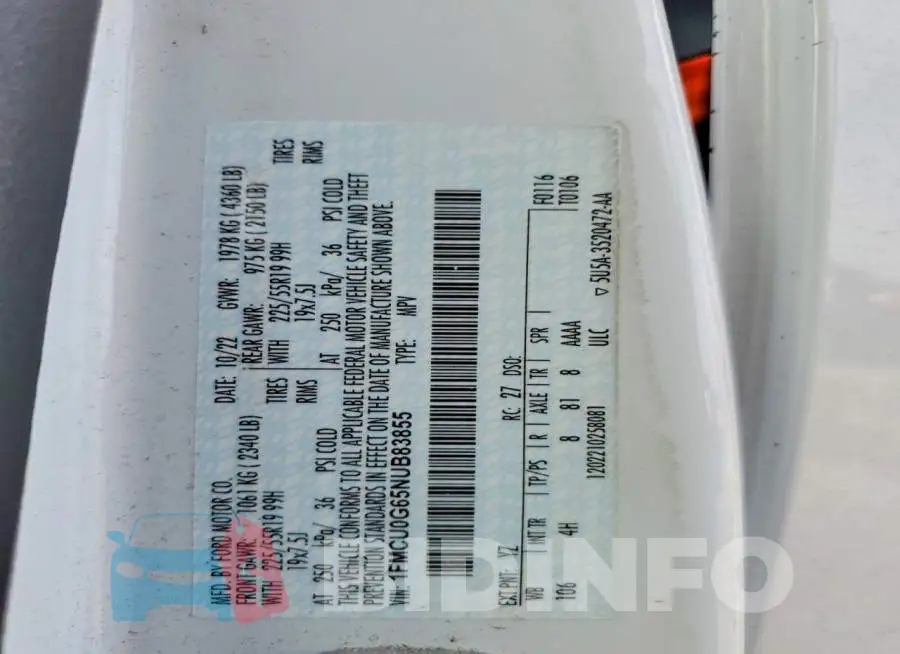 1FMCU0G65NUB83855 Photo# 13