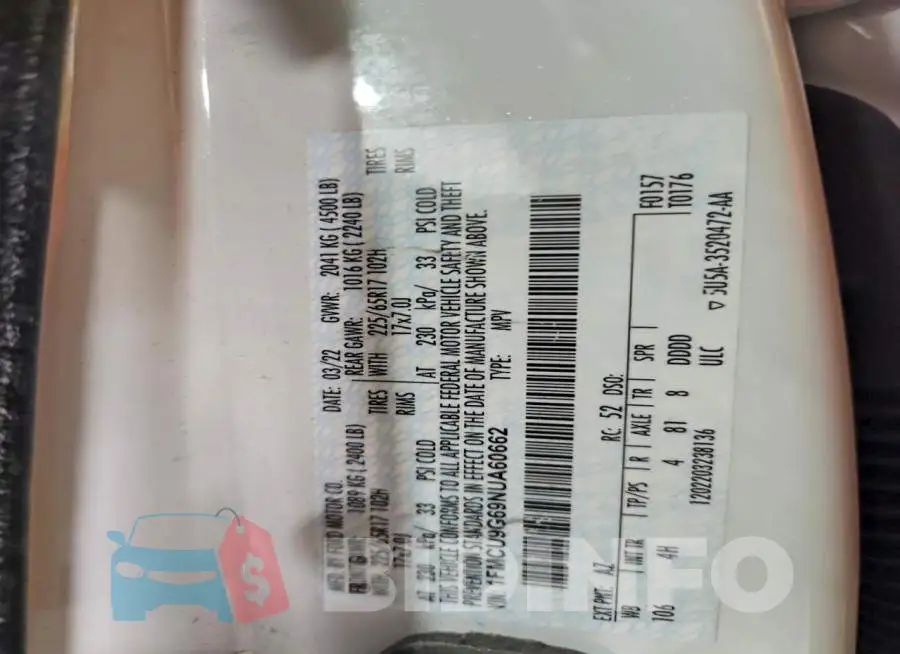 1FMCU9G69NUA60662 Photo# 13