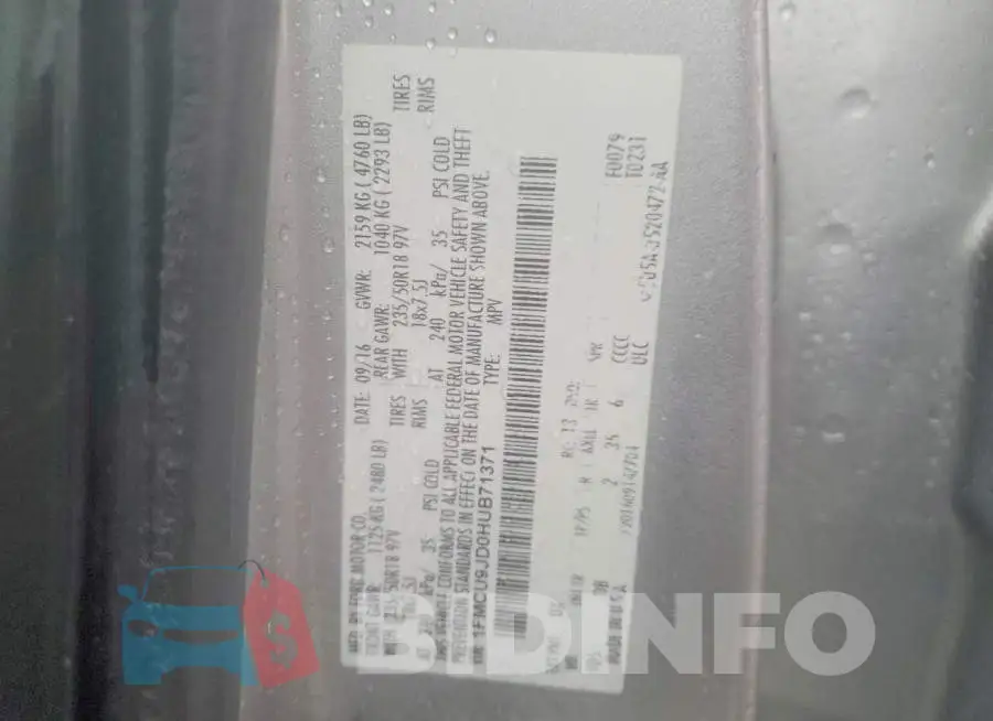 1FMCU9JD0HUB71371 Photo# 14