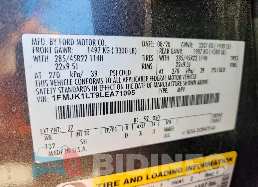 1FMJK1LT9LEA71095 Photo# 13