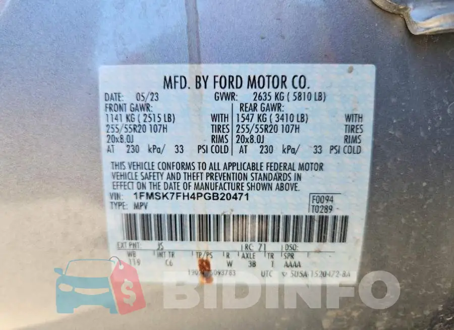 1FMSK7FH4PGB20471 Photo# 14