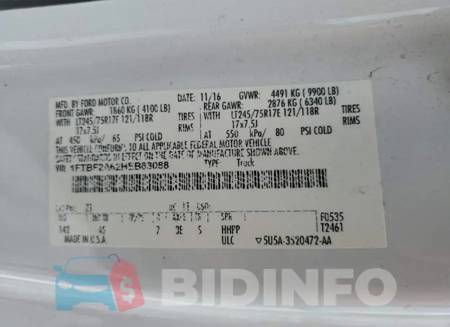 1FTBF2A62HEB63088 Photo# 12