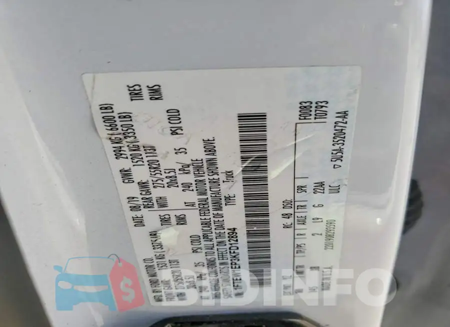 1FTEW1EP3KFD12894 Photo# 12