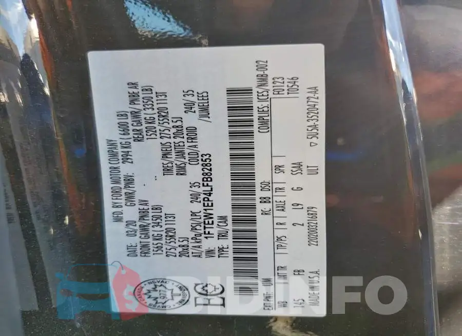 1FTEW1EP4LFB82853 Photo# 12