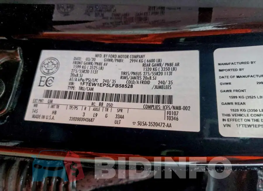 1FTEW1EP5LFB58528 Photo# 12