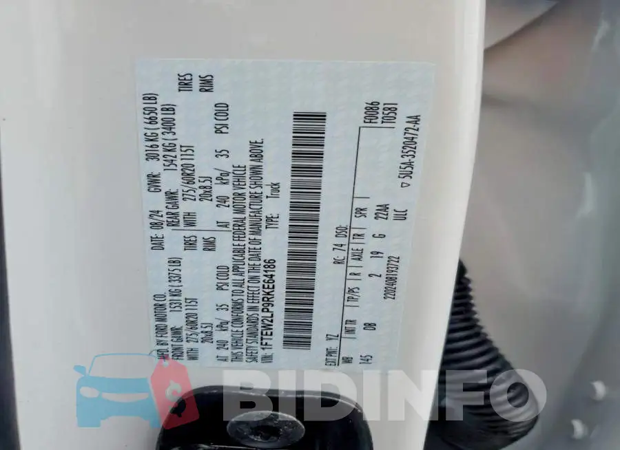 1FTEW2LP9RKE64186 Photo# 12