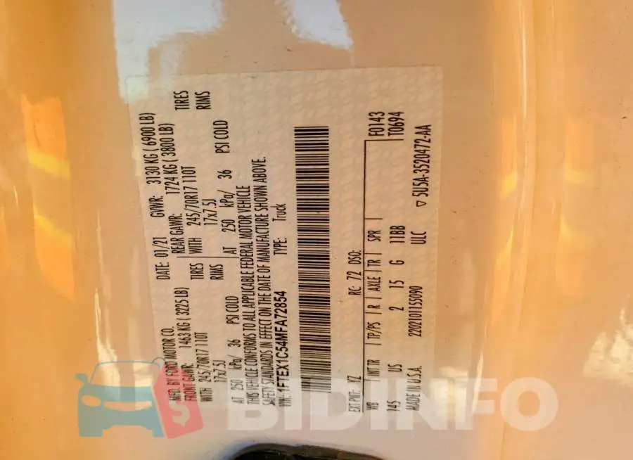 1FTEX1C54MFA72854 Photo# 13