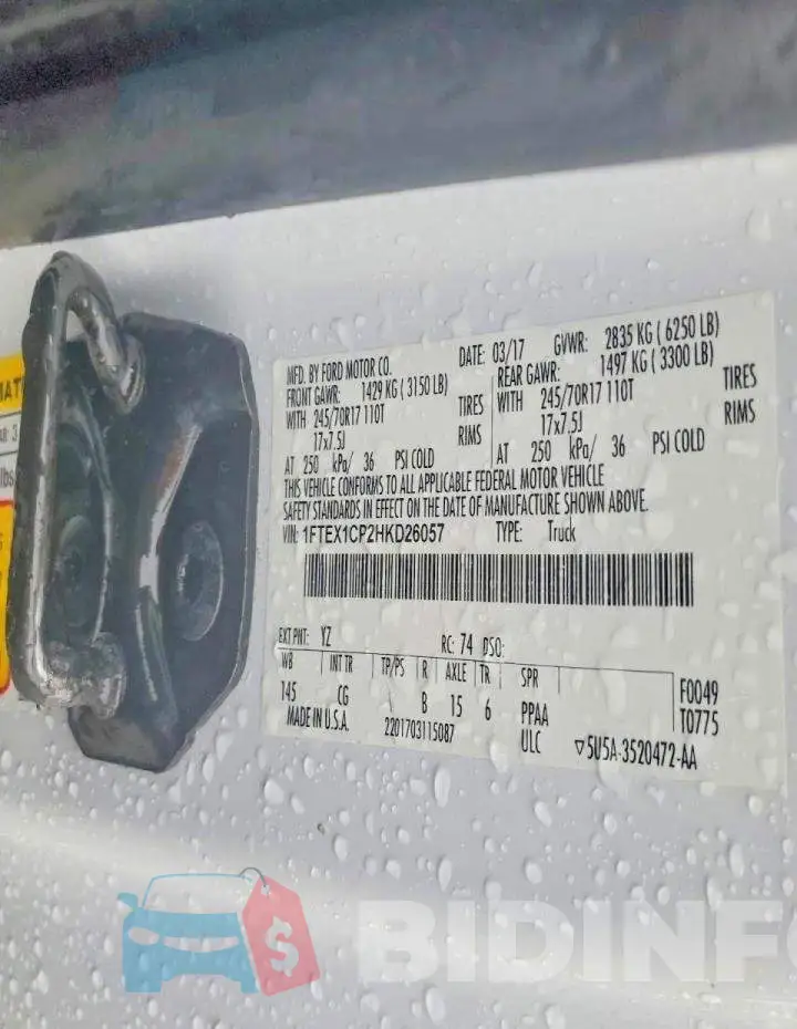 1FTEX1CP2HKD26057 Photo# 13