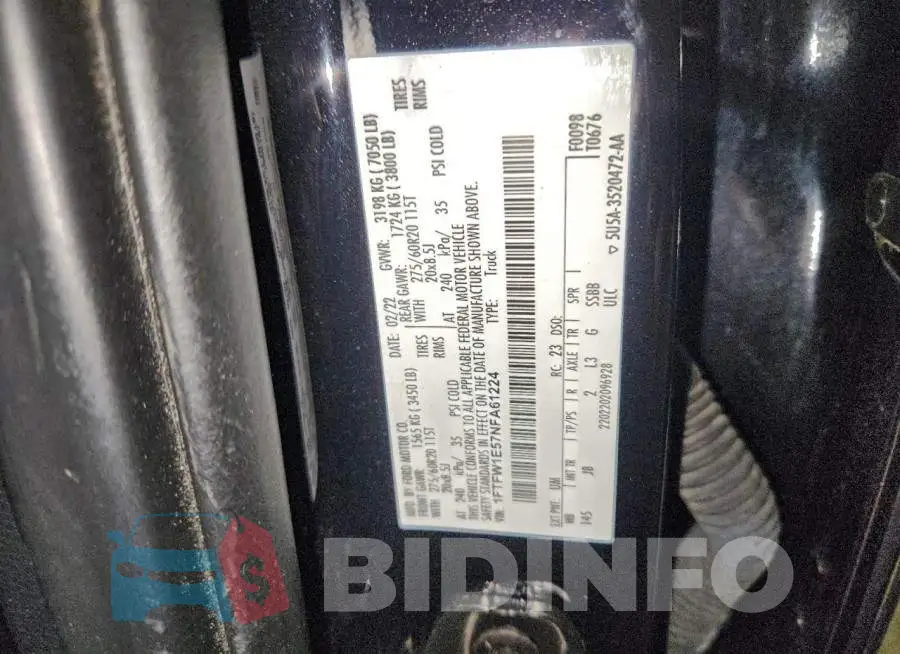 1FTFW1E57NFA61224 Photo# 12