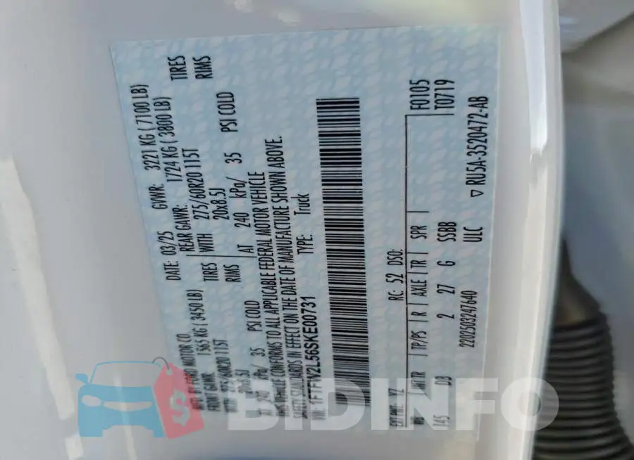 1FTFW2L56SKE00731 Photo# 13