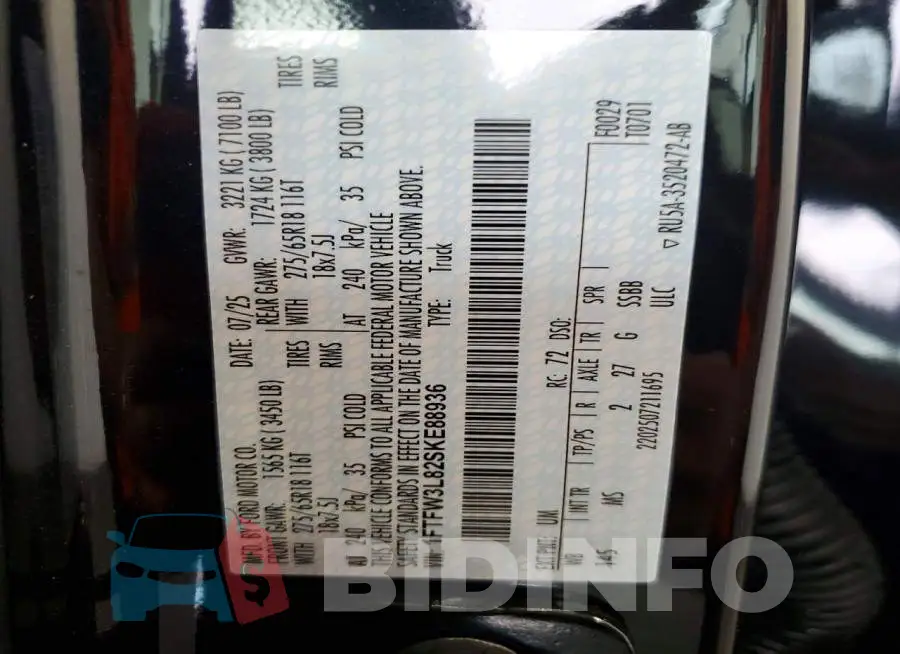 1FTFW3L82SKE88936 Photo# 12
