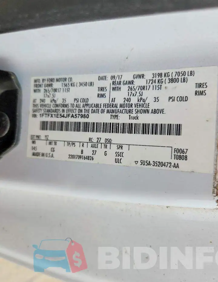 1FTFX1E54JFA57980 Photo# 12