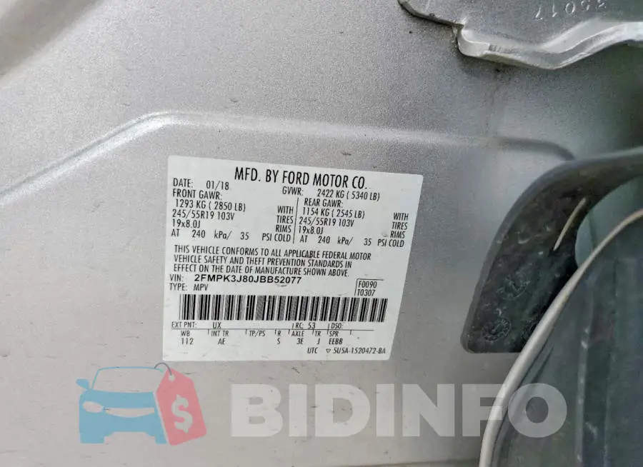 2FMPK3J80JBB52077 Photo# 12